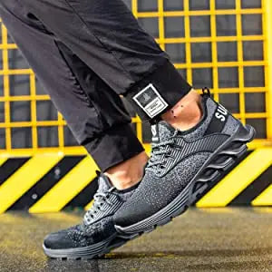 SUADEX Men Women Safety Shoes Steel Toe Boots Anti-Smashing Work Shoes Lightweight Breathable Composite Toe
