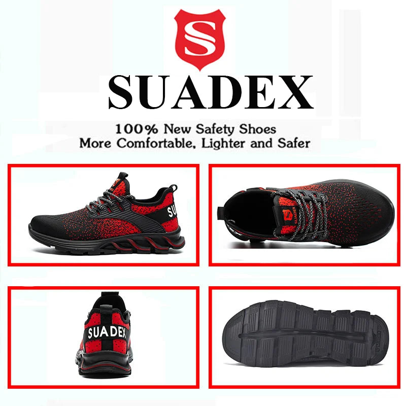 SUADEX Men Women Safety Shoes Steel Toe Boots Anti-Smashing Work Shoes Lightweight Breathable Composite Toe