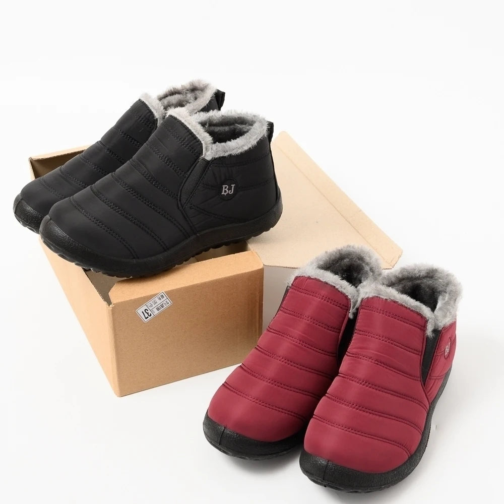 Men Boots Waterproof Winter Boots Lightweight Snow Boots Warm Fur Men Shoes Plus Size 47 Unisex Ankle Boots Slip on Casual Shoes