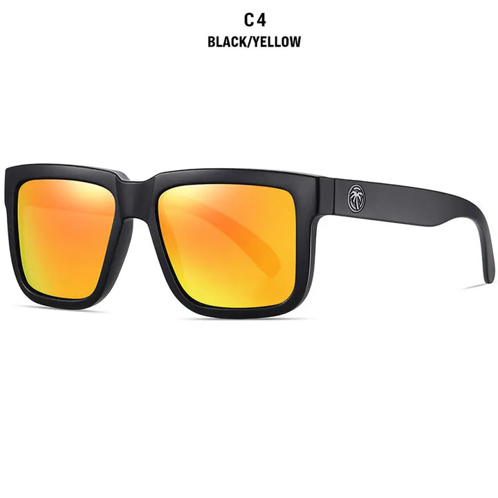 HEAT WAVE HD Polarized Sunglasses For Men Sports Eyewear Mirror Square Sun Glasses Fashion Women Shades UV400 Black Goggles