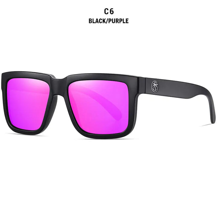 HEAT WAVE HD Polarized Sunglasses For Men Sports Eyewear Mirror Square Sun Glasses Fashion Women Shades UV400 Black Goggles