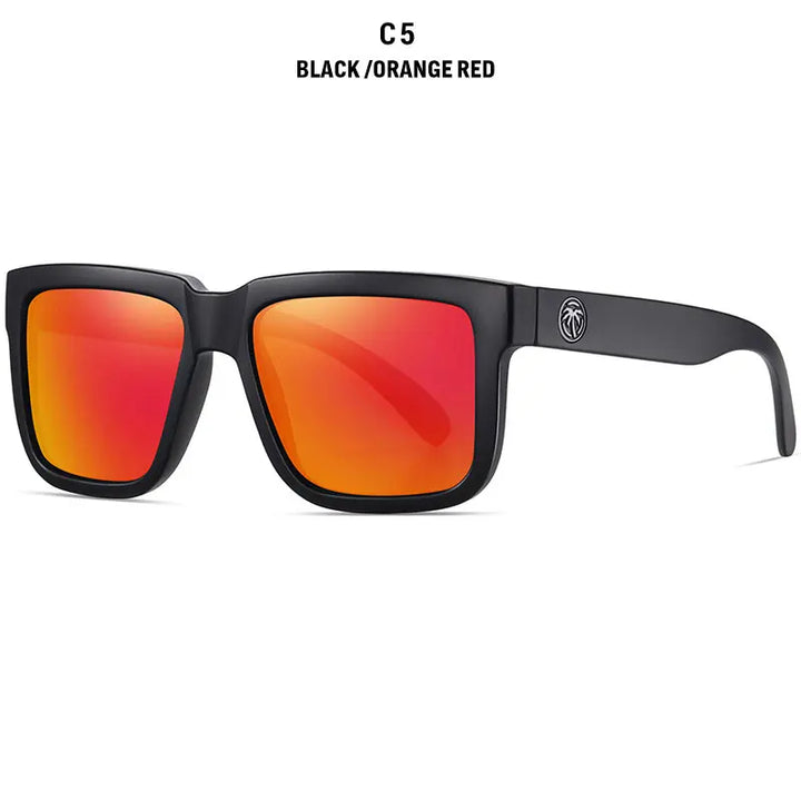 HEAT WAVE HD Polarized Sunglasses For Men Sports Eyewear Mirror Square Sun Glasses Fashion Women Shades UV400 Black Goggles