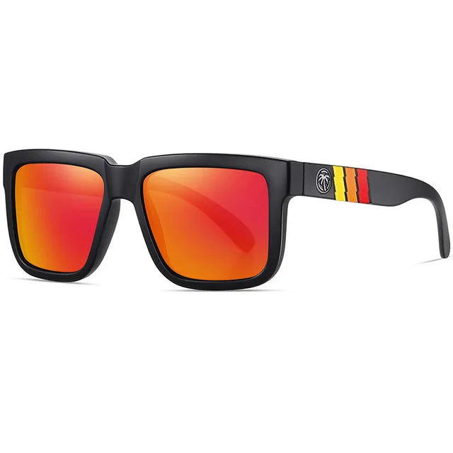 HEAT WAVE HD Polarized Sunglasses For Men Sports Eyewear Mirror Square Sun Glasses Fashion Women Shades UV400 Black Goggles