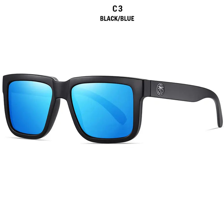 HEAT WAVE HD Polarized Sunglasses For Men Sports Eyewear Mirror Square Sun Glasses Fashion Women Shades UV400 Black Goggles