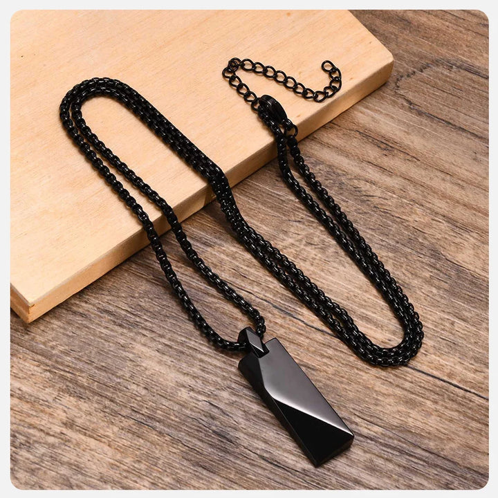 Vnox Mens Stylish Geometric Rectangle Pendant Necklace,Stainless Steel Length Adjustable Box Chain, Male Jewelry Gift