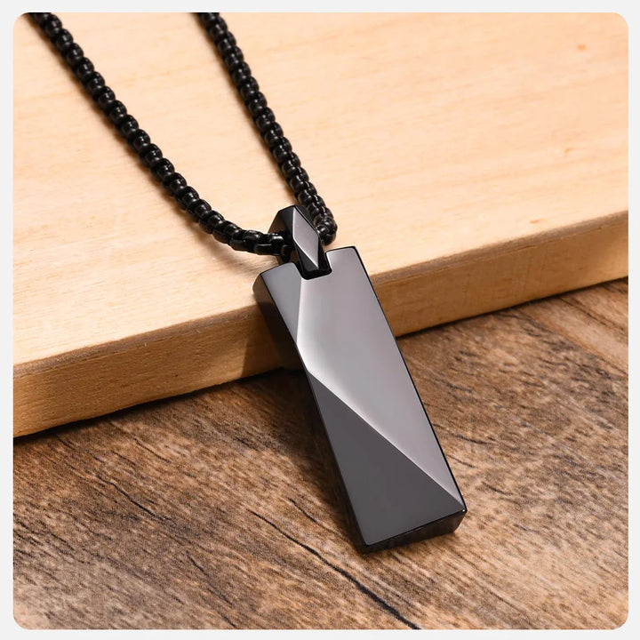 Vnox Mens Stylish Geometric Rectangle Pendant Necklace,Stainless Steel Length Adjustable Box Chain, Male Jewelry Gift